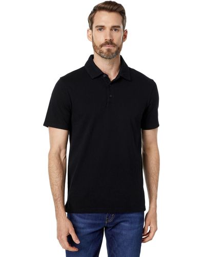Vince Garment Dye Short Sleeve Polo - Black