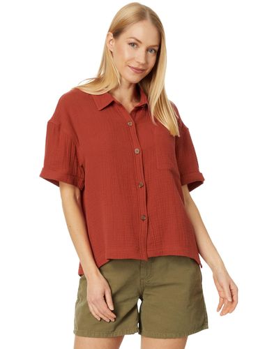 Pendleton Short Sleeve Button Front Shirt - Red
