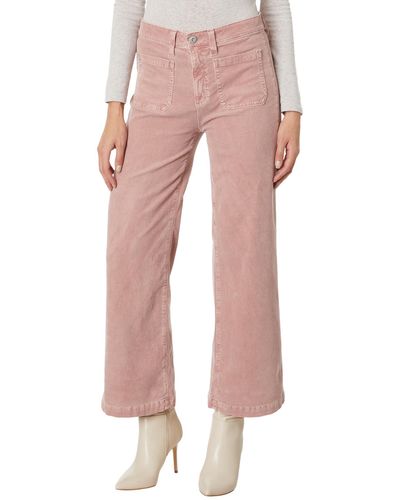 AG Jeans Kassie High-rise Wide Leg Crop In Hi-white Rosy Blush - Pink
