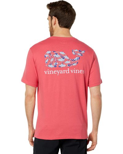 Vineyard Vines Harbour Fish Whale Short Sleeve Pocket Tee - Red