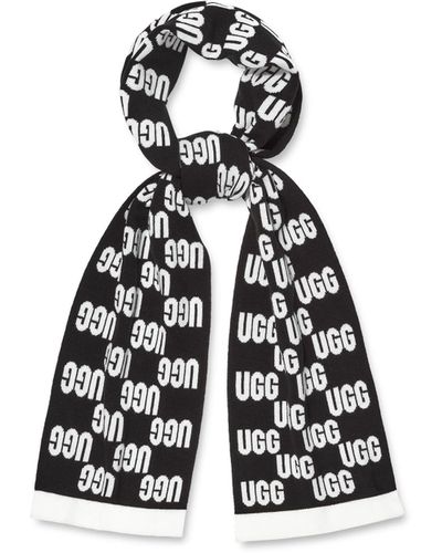 UGG Checked Logo Scarf - Black