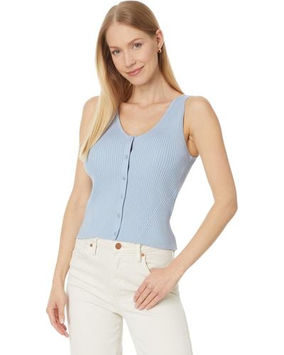 Madewell The Signature Knit Button-front Sweater Tank - Blue