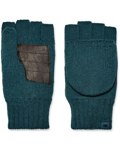 UGG Knit Flip Mitten With Recycled Microfur Lining - Green