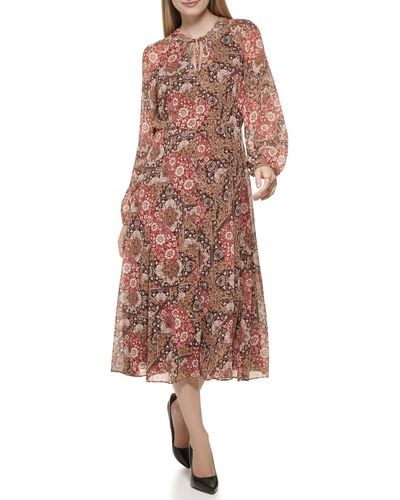 Tommy Hilfiger Tapestry Paisley Dress - Brown