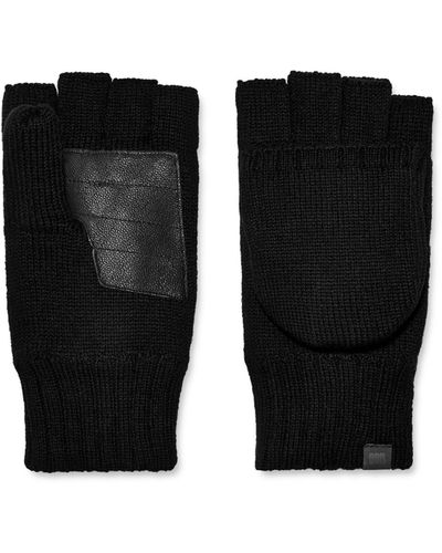UGG Knit Flip Mitten With Recycled Microfur Lining - Black