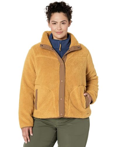 L.L. Bean Plus Size Bean's Sherpa Fleece Jacket - Metallic