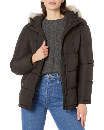 Calvin klein faux fur short jacket sale