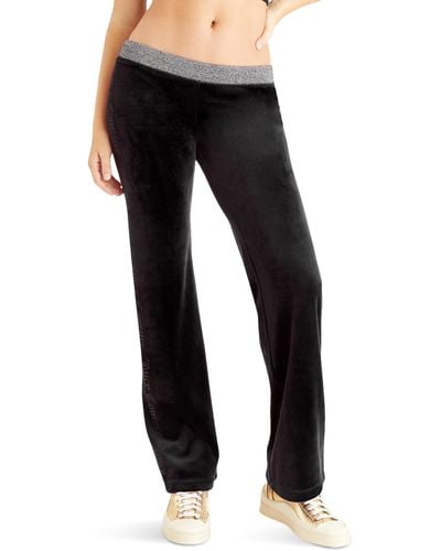 Juicy Couture Pull-on Track Pants With Rib And Bling - Black