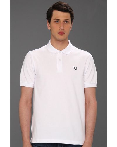 Fred Perry Slim Fit Solid Plain Polo - White