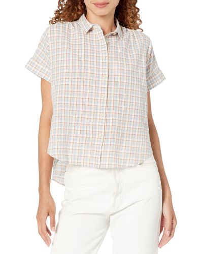 Madewell Hilltop Shirt In July Small Plaid - White