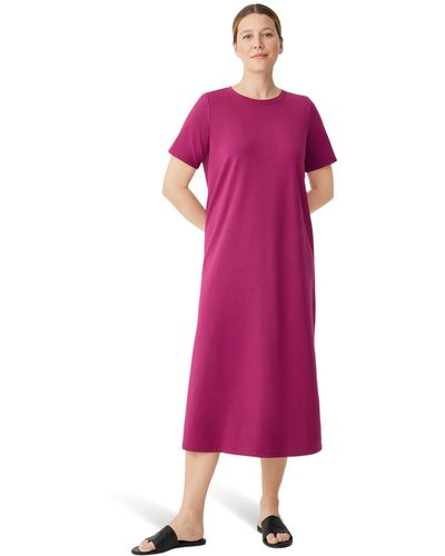 Eileen Fisher Crew Neck Dress - Pink