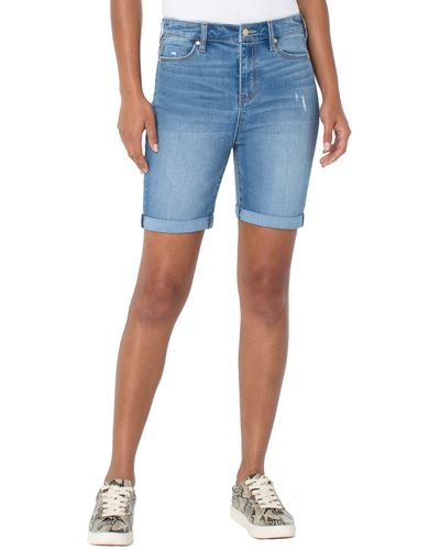 Liverpool Los Angeles Kristy High-rise Shorts In Maysville - Blue
