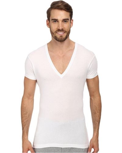2xist 2(x)ist Pima Slim Fit Deep V-neck T-shirt (white) T Shirt