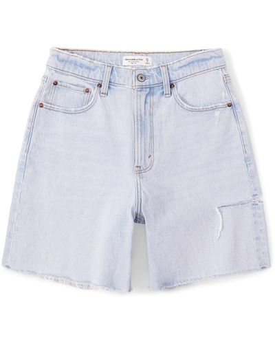 Abercrombie & Fitch Curve Love High Rise 7 Inch Dad Short - Blue