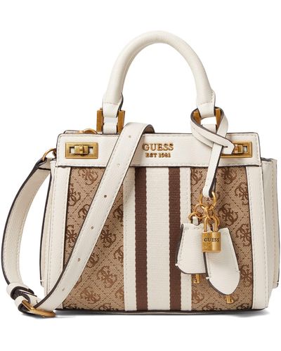 Guess Katey Mini Satchel in Brown | Lyst