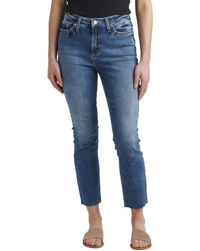 Silver Jeans Co. Hello Legs High-rise Slim Straight Jeans L64421ekc217 - Blue