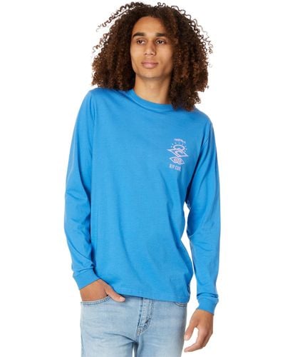 Rip Curl Search Icon Long Sleeve Tee - Blue