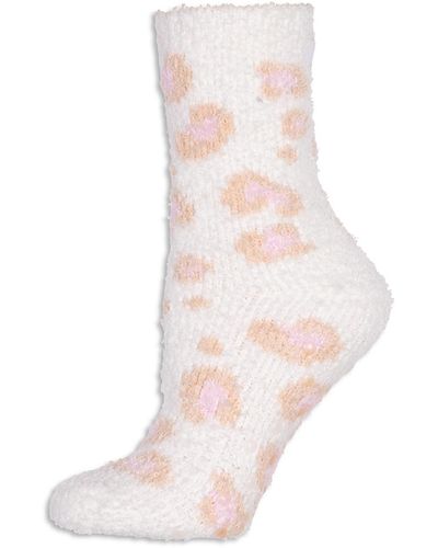 Karen Neuburger Leopard Socks With Gripper - White
