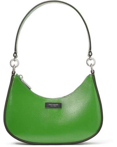 Kate Spade Sam Icon Shiny Saffiano Leather Small Convertible Crossbody - Green