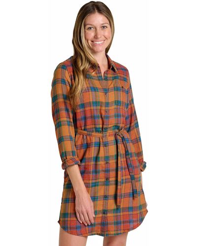 Toad&Co Re-form Flannel Shirtdress - Brown