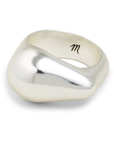 Madewell Droplet Signet Band Rings - White