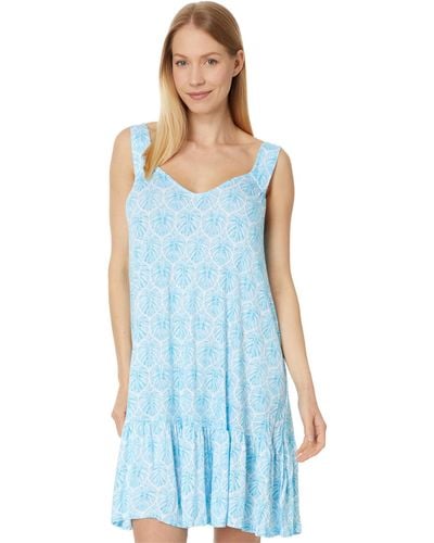 Tommy Bahama Palm Print Tank Short Gown - Blue