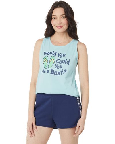 Life Is Good. Green Eggs Would You Flip Flops High-low Crusher Tank - Blue