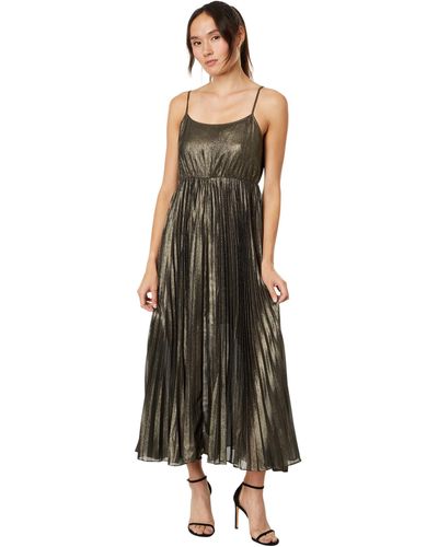 Lucky Brand Pleated Party Midi Dress - Green