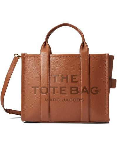Marc Jacobs The Leather Medium Tote Bag - Brown
