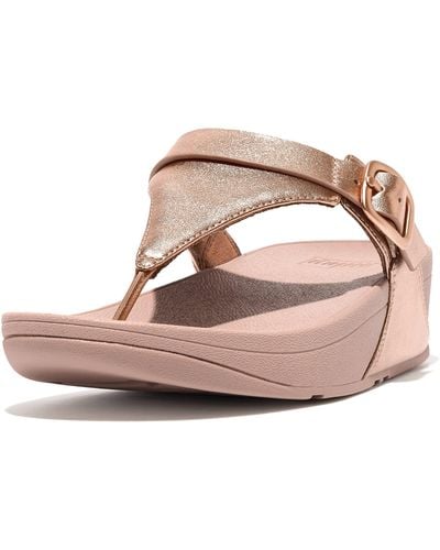 Fitflop Lulu Adjustable Leather Toe Post Sandals - Pink
