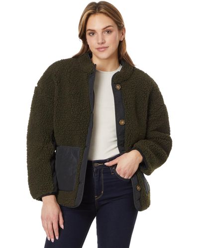 Lucky Brand Reversible Mixed Media Faux Shearling Jacket - Brown