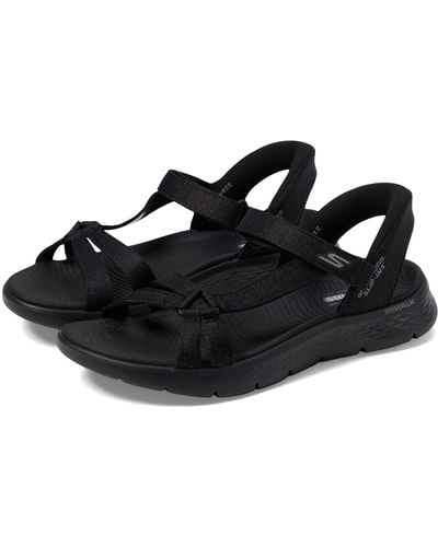 Skechers Go Walk Flex Sandals - Illuminate Hands Free Slip-ins - Black