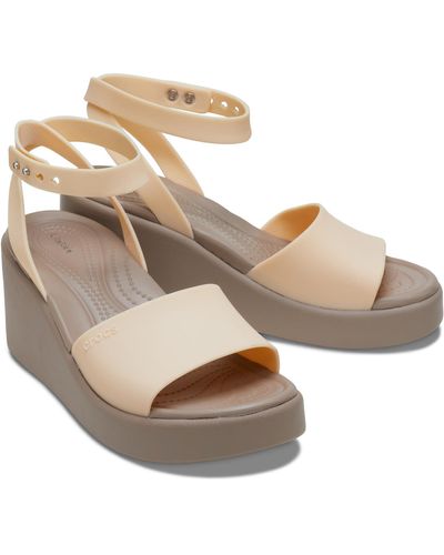 Crocs™ Brooklyn Ankle Strap Wedge - Metallic