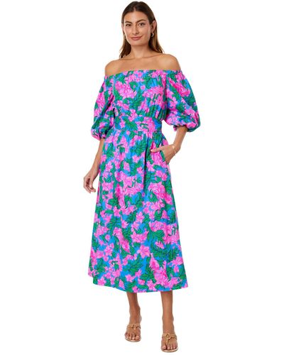 Lilly Pulitzer Shawnlee Elbow Sleeve Off - Blue