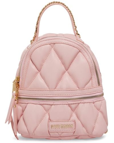 Steve Madden Quelle Diamond Puff Quilt Mini Backpack - Pink