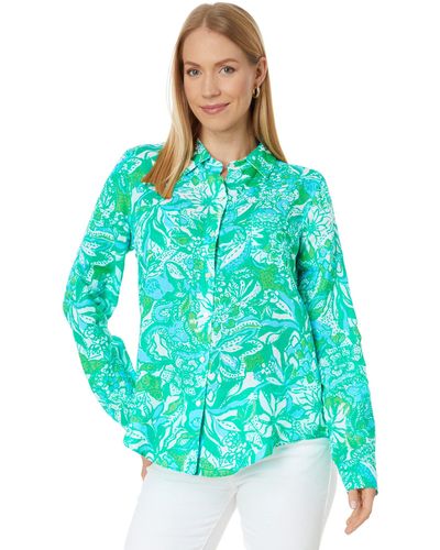 SEA VIEW BUTTON DOWN, BOTANICAL GREEN SAFARI SANGRIA main image 1