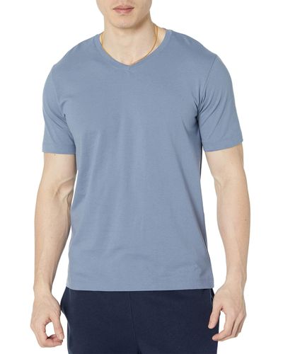 Hanro Living Short Sleeve V-neck Shirt - Blue