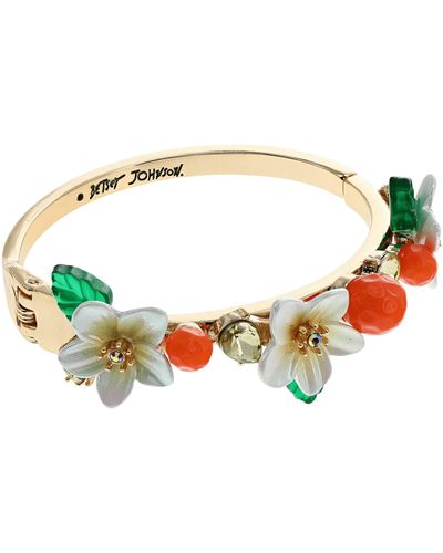 Betsey Johnson Island Flower Bangle Bracelet - Orange