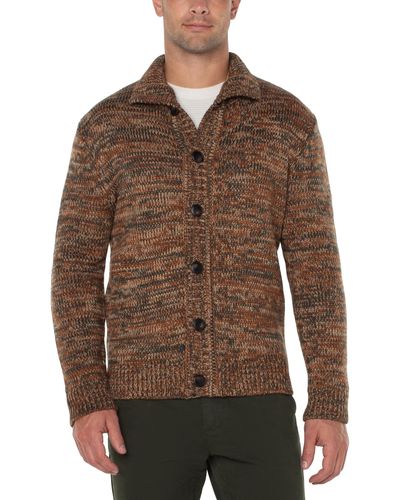 Liverpool Los Angeles Button Cardigan Sweater - Brown