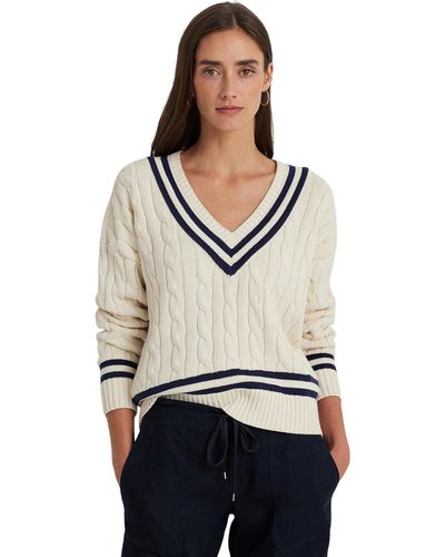 Lauren by Ralph Lauren Cable-knit Cricket Sweater - Gray