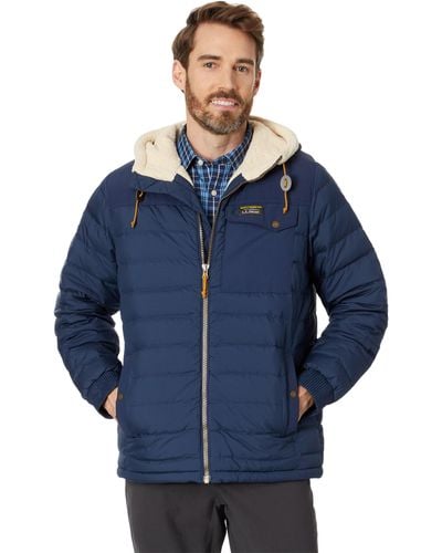 L.L. Bean Mountain Classic Down Sherpa-lined Hooded Jacket - Blue