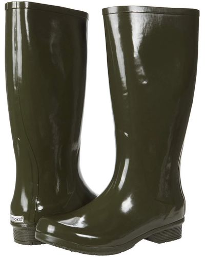 Chooka Polished Tall Rain Boots - Green