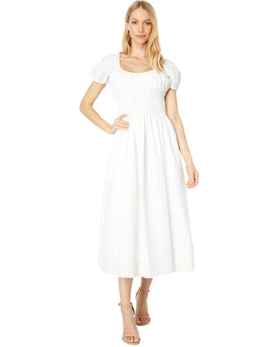Kate Spade Seersucker Puff Sleeve Dress - White