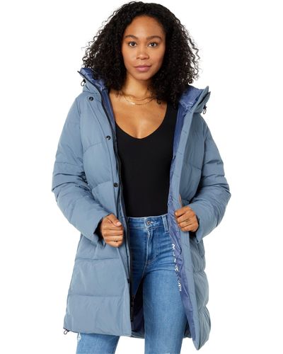 Sanctuary Hooded Mid Length Down Puffer - Blue