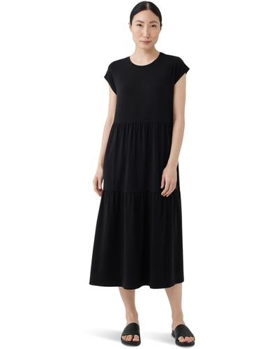 Eileen Fisher Full-length Drop Shoulder Dress - Black