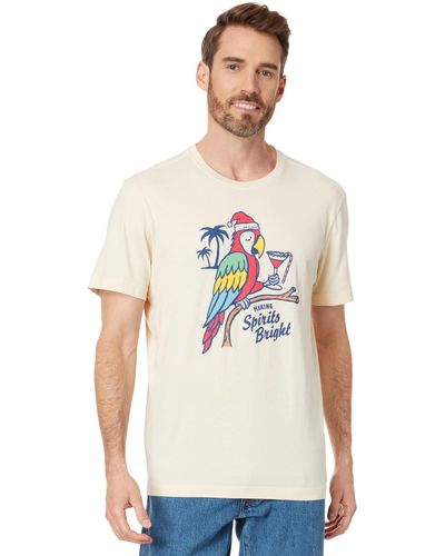 Life Is Good. Holiday Parrot Short Sleeve Crusher Tee - White