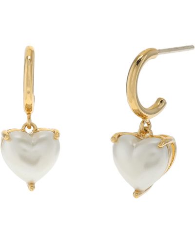 Kate Spade My Love Heart Huggies Earrings - White