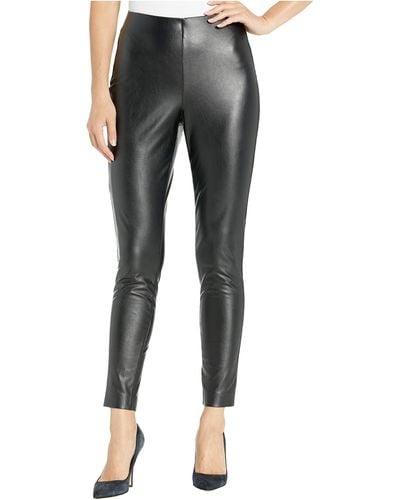 Vince Camuto Stretch Pleather Pull-on Pants - Black