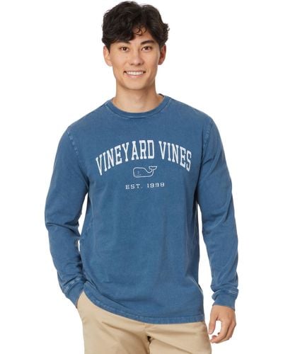 Vineyard Vines Heritage Wash Vv Long Sleeve Tee - Blue