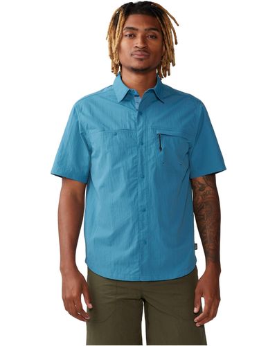 Mountain Hardwear Stryder Short Sleeve Shirt - Blue